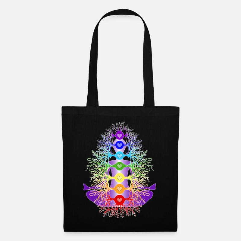 Chakras with their roots - Tote Bag - black