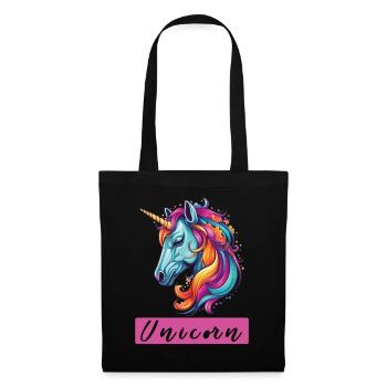 Licorne - Sac en tissu - noir - Devant