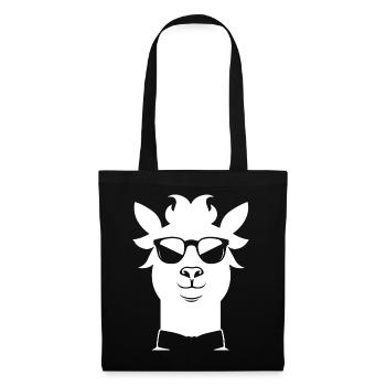 Lustiges Lama mit Sonnenbrille Coole Lamas - Stoffbeutel - Schwarz - Vorne
