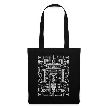 Electro Tribal Pattern - Stoffbeutel - Schwarz - Vorne