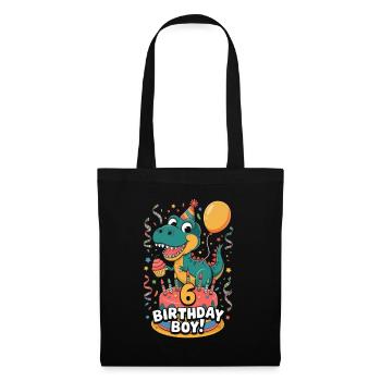 Dinosaure 6ème Anniversaire Garçon 6 - Sac en tissu - noir - Devant