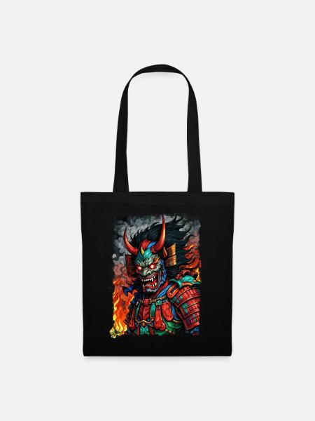 Devil Oni Maske - Stoffbeutel - Schwarz
