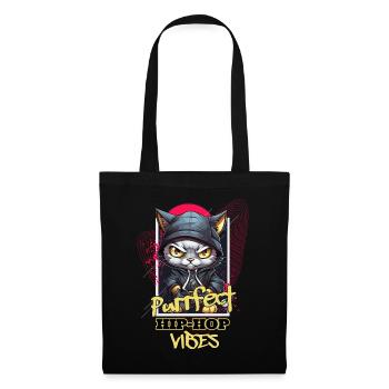 Cat Hip Hop Rap Rapper DJ Ghetto Crew Gangster - Tote Bag - black - Front