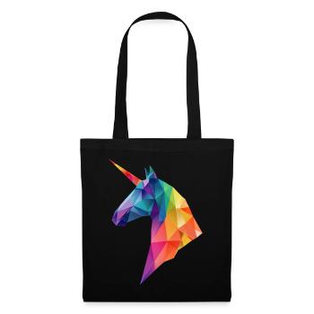Unicorn Low Poly Art Logo Design Colorful - Tote Bag - black - Front