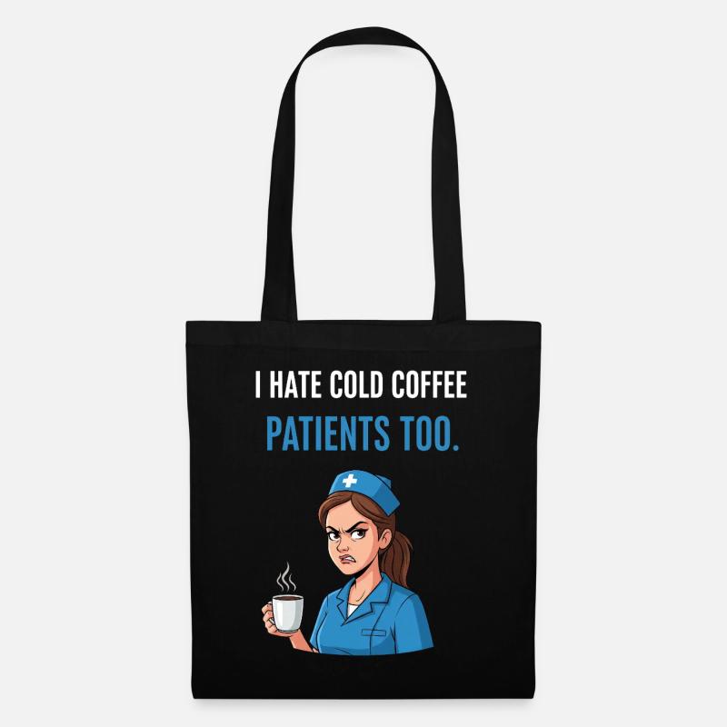 Krankenschwester Kaffee Lustig - Stoffbeutel - Schwarz