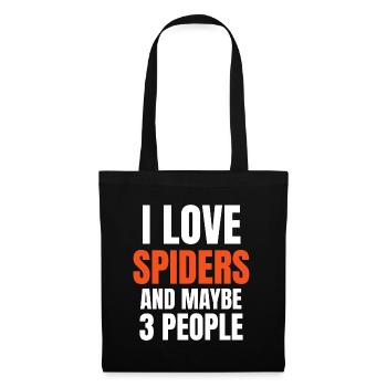 I Love Spiders And Maybe 3 People Funny - Tote Bag - black - Front