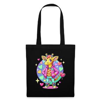 Parade de girafe : girafe cool - Sac en tissu - noir - Devant