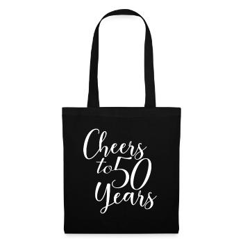 Vive 50 ans - Cadeau d’anniversaire ou d’anniversaire - Sac en tissu - noir - Devant