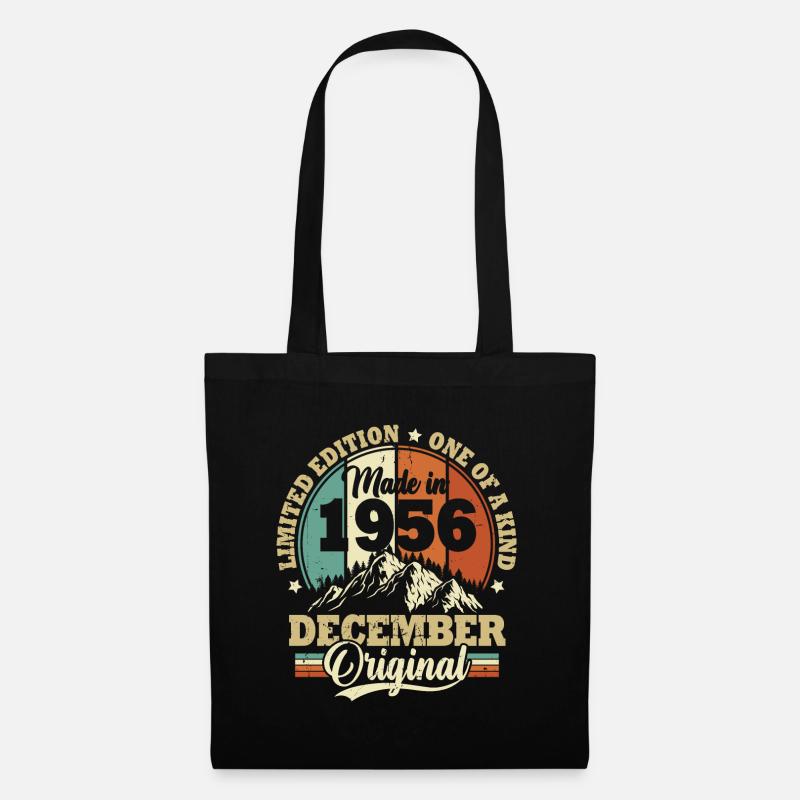 Geburtstagsgeschenk Dezember 1956 Vintage Retro - Stoffbeutel - Schwarz