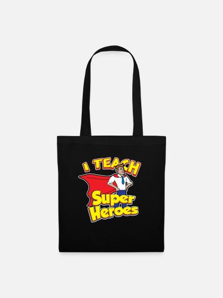 Teacher Teacher's Day Superhelden Teacher's Gift - Stoffen tas - zwart