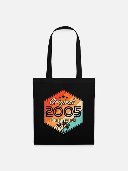 2005 Vintage Retro Jahrgang Geburtstag Geschenk - Stoffbeutel - Schwarz
