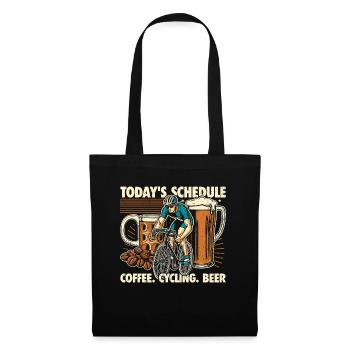 Today's program - coffee, cycling and beer - Tote Bag - black - Front