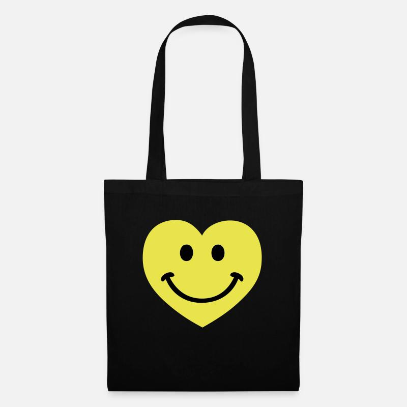 smiley smiling heart - Stoffbeutel - Schwarz