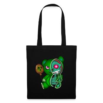 Skull Teddy Bear Skeleton Bear Halloween Shirt - Tote Bag - black - Front