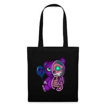 Skull Teddy Bear Skeleton Bear Halloween Shirt - Tote Bag - black - Front