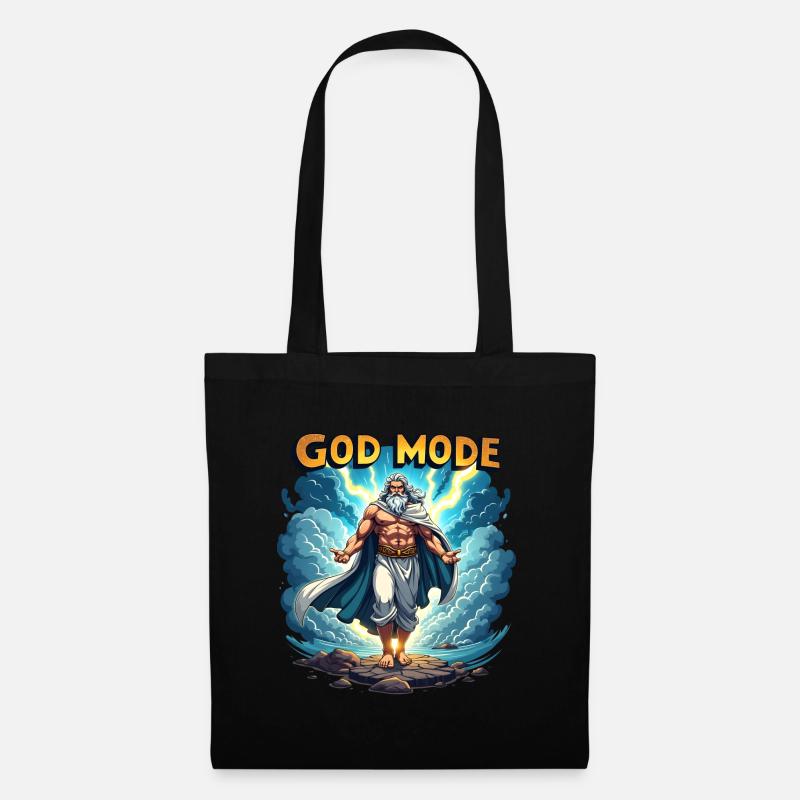 God Mode - Zeus in the Clouds - Tote Bag - black