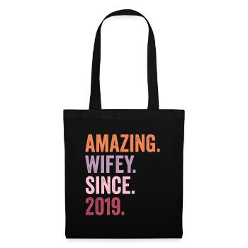 Amazing Wifey Since 2019 - Tote Bag - black - Front
