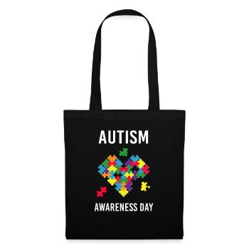 Autism Awareness Day Autism Heart Puzzle Autistic - Tote Bag - black - Front