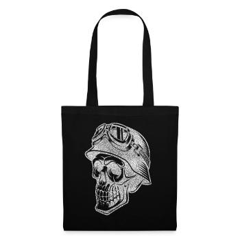 Biker skull t-shirt Bikerschädel - Tote Bag - black - Front