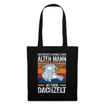 Dachzelt Camping Autozelt Abenteuer Dachzelten - Stoffbeutel - Schwarz - Vorne