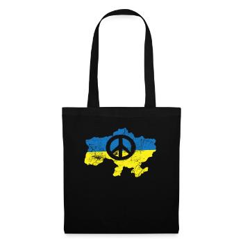 Signe de paix devant le drapeau ukrainien - Sac en tissu - noir - Devant