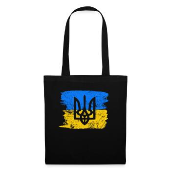 Ukraine War - Trident in front of Ukrainian flag - Tote Bag - black - Front