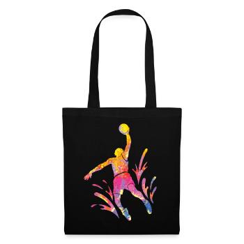 Basketballspieler Bunte Farbe Slam Dunk Sport - Stoffbeutel - Schwarz - Vorne