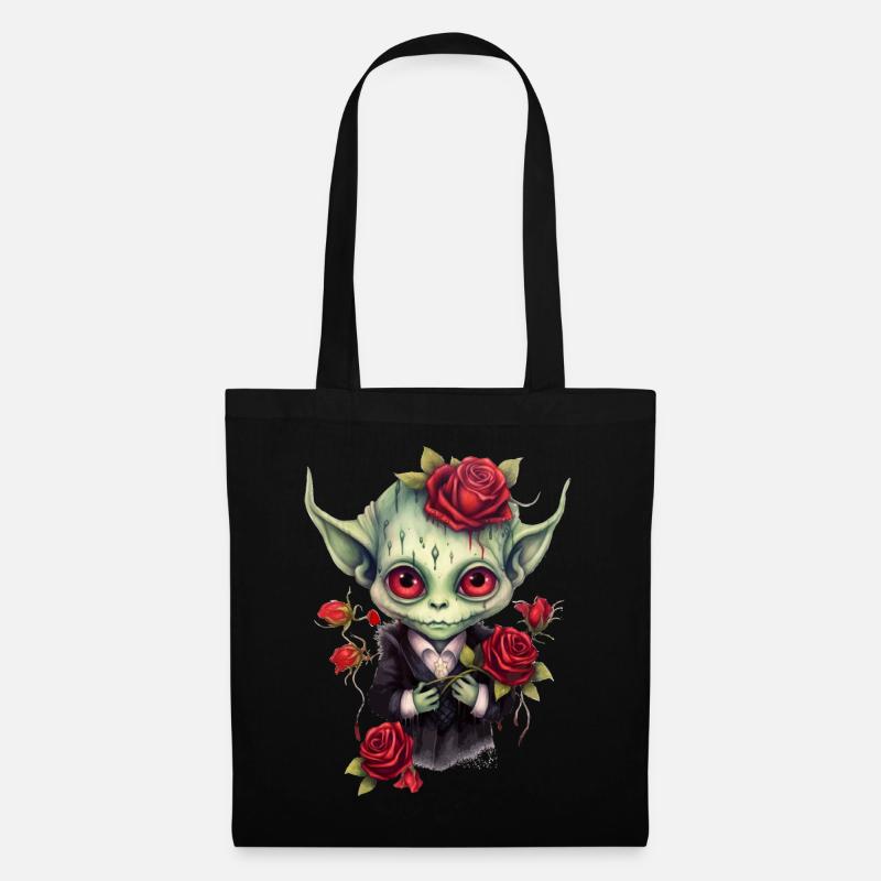 Romantischer Alien-Vampir - Stoffbeutel - Schwarz