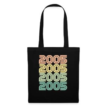 2005 Retro Jahrgang Geburt - Stoffbeutel - Schwarz - Vorne