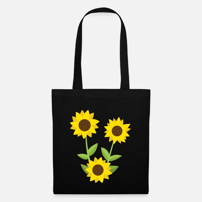 Sonnenblumen - Stoffbeutel - Schwarz