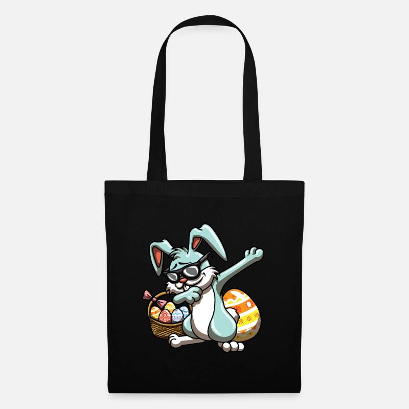 Cooler Osterhase - Stoffbeutel - Schwarz