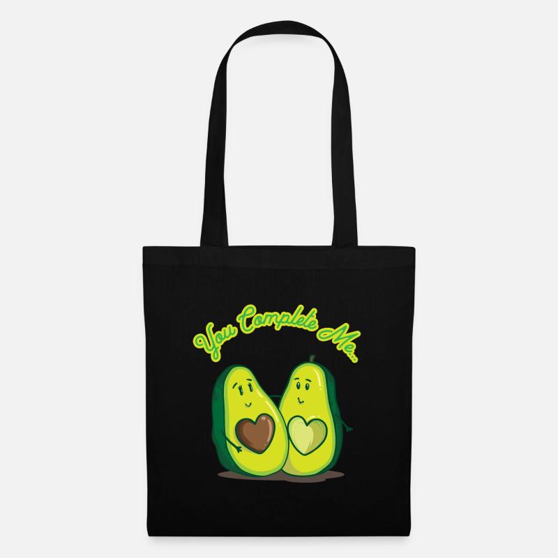 Avocado Liebe - You Complete Me - Paarliebe - Stoffbeutel - Schwarz