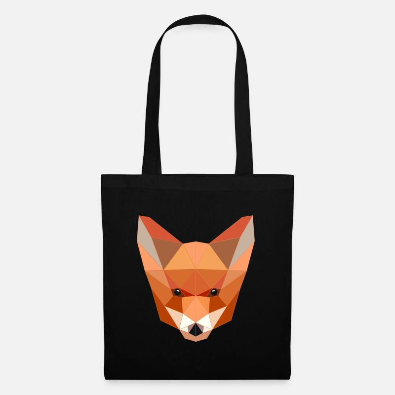 Fox Low Poly - Tote Bag - black