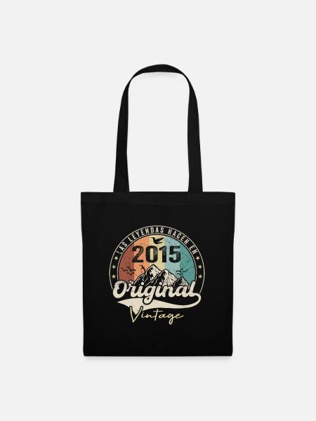 Retro 2015 Geburtstagsgeschenk 2015 Jahrgang 2015 - Stoffbeutel - Schwarz