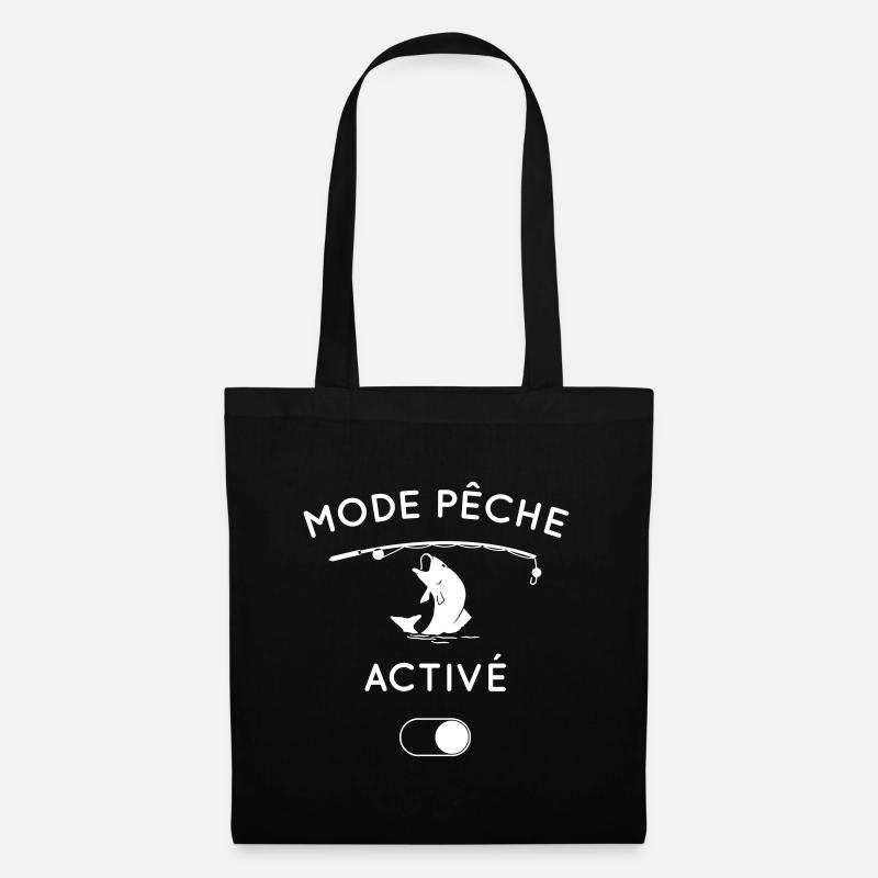Cadeau pêche - Mode pêche activé - Sac en tissu - noir