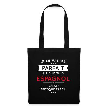 Je ne suis pas parfait mais je suis Espagnol - Sac en tissu - noir - Devant