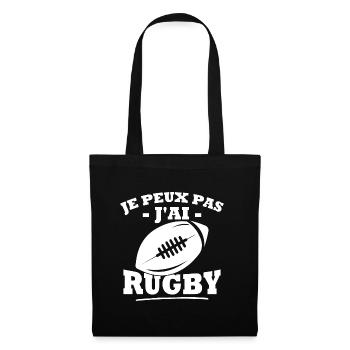 Je peux pas j'ai rugby - Sac en tissu - noir - Devant