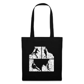 Retro mountaineering bouldering climbing mountain gift - Tote Bag - black - Front