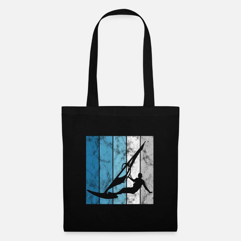 Windsurfer Windsurfing Retro Windsurfing Surfing - Tote Bag - black