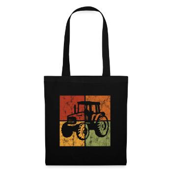 Tracteurs ferme trecker tracteur tracteur tracteur rétro - Sac en tissu - noir - Devant