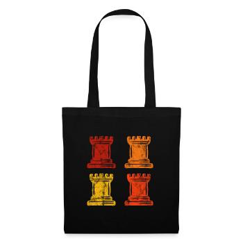 Retro Schach Schachspieler Schachmatt Schachfigur - Stoffbeutel - Schwarz - Vorne