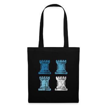 Retro Schach Schachspieler Schachmatt Schachfigur - Stoffbeutel - Schwarz - Vorne