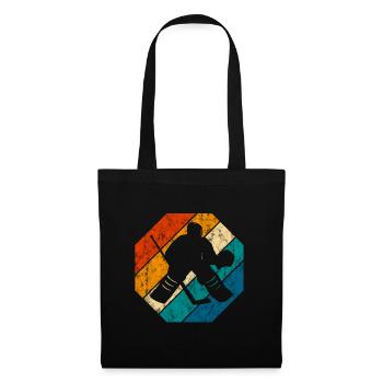 Ice Hockey Ice Hockey Retro Skates Puck Ice - Tote Bag - black - Front