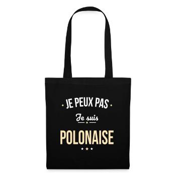 Je peux pas je suis Polonaise - Sac en tissu - noir - Devant