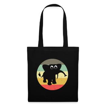 Eléphant éléphant pour enfants - Sac en tissu - noir - Devant