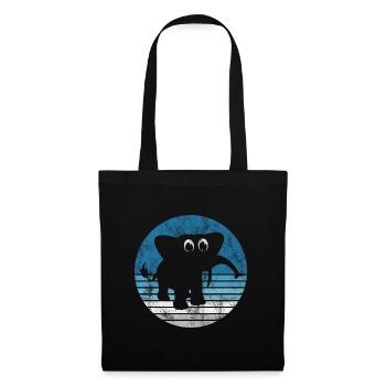 Eléphant éléphant pour enfants - Sac en tissu - noir - Devant