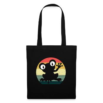 Frosch Frösche Geschenk für Kinder Lustig Witzig - Stoffbeutel - Schwarz - Vorne