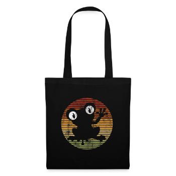 Frosch Frösche Geschenk für Kinder Lustig Witzig - Stoffbeutel - Schwarz - Vorne