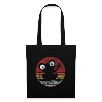 Frosch Frösche Geschenk für Kinder Lustig Witzig - Stoffbeutel - Schwarz - Vorne