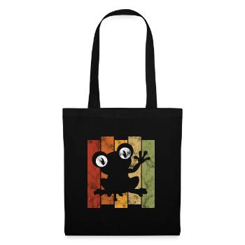 Frosch Frösche Geschenk für Kinder Lustig Witzig - Stoffbeutel - Schwarz - Vorne